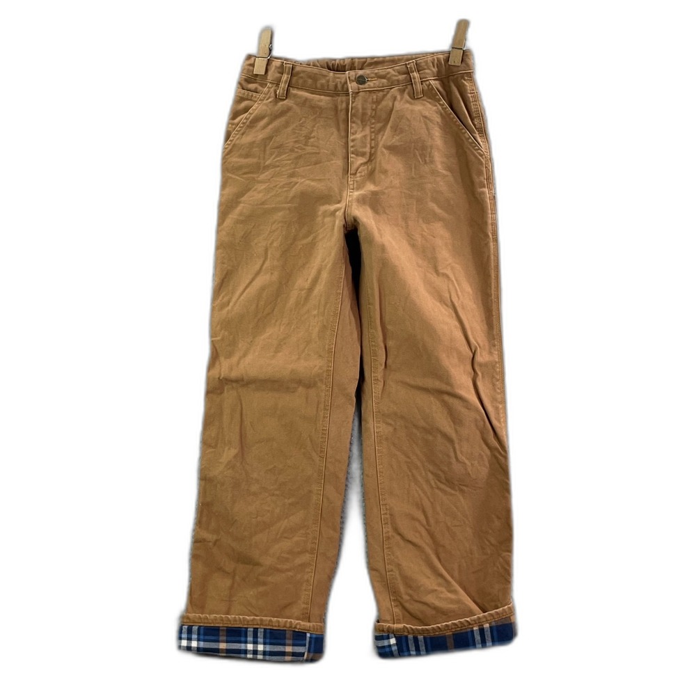 Carhartt Carpenter Pants Youth 16 Flannel Lined Hammer Loop Rugged Workwear Surf